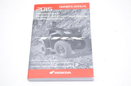 Owner's Manual 15 TRX420FA1 4x4 AT / w/ Power Steering Fourtrax Rancher