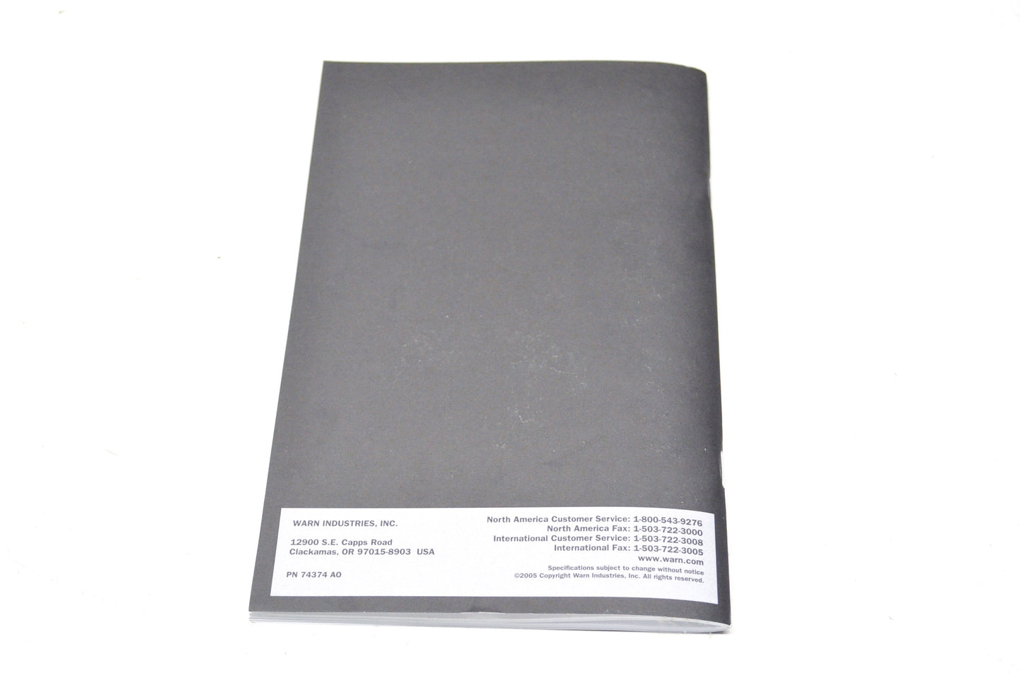Warn 74374A0, 74374-A0 Installation Guide ATV RT/XT Winch Line NOS