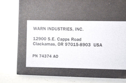 Warn 74374A0, 74374-A0 Installation Guide ATV RT/XT Winch Line NOS