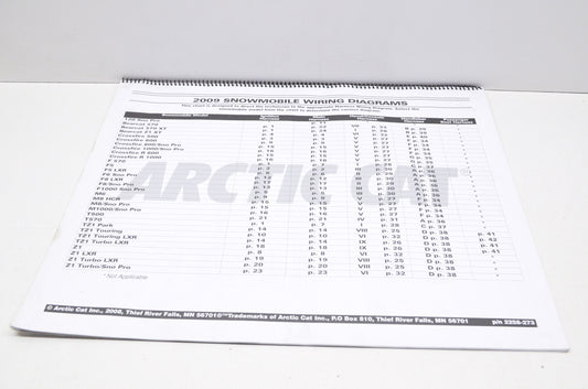 OEM Arctic Cat 2258-273 Chart 2009 Snow Wiring