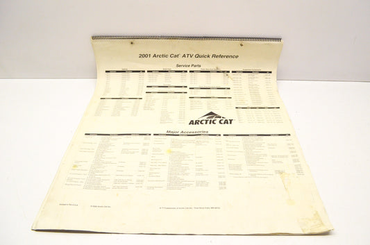OEM Arctic Cat 2001 ATV Quick Reference