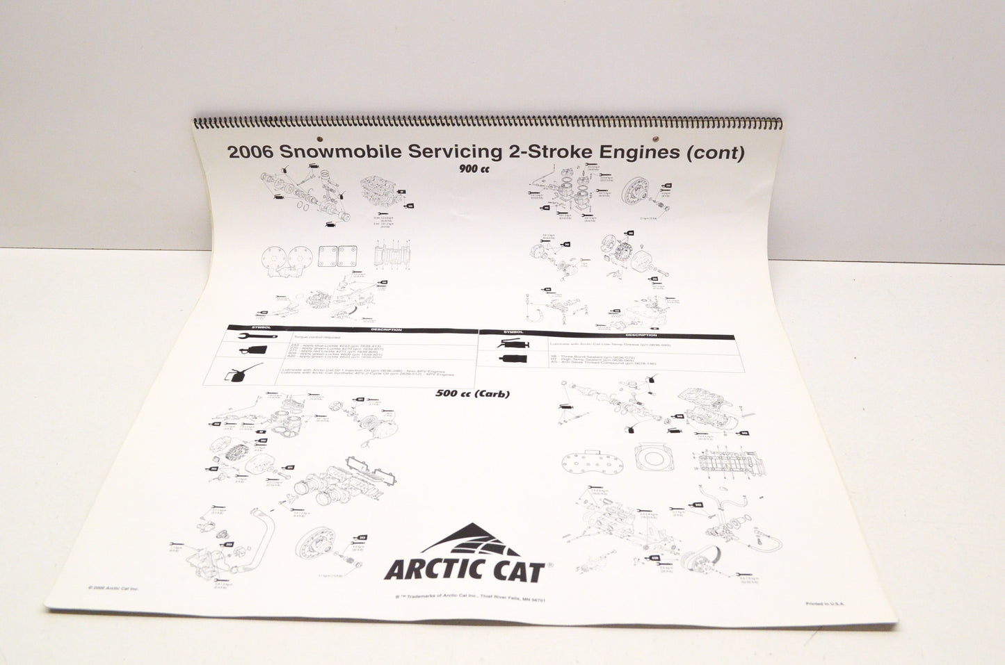 OEM Arctic Cat 2006 Snowmobile 2-Stroke Engines Chart