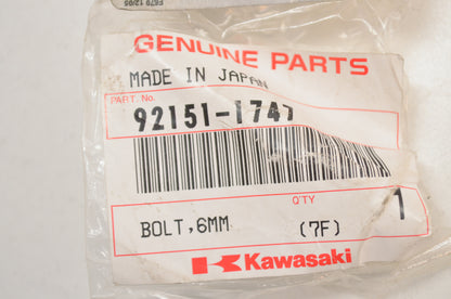 OEM Kawasaki 92151-1747 Bolt 6MM NOS
