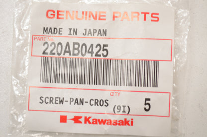OEM Kawasaki 220AB0425 Cross Pan Screw Qty 5 NOS
