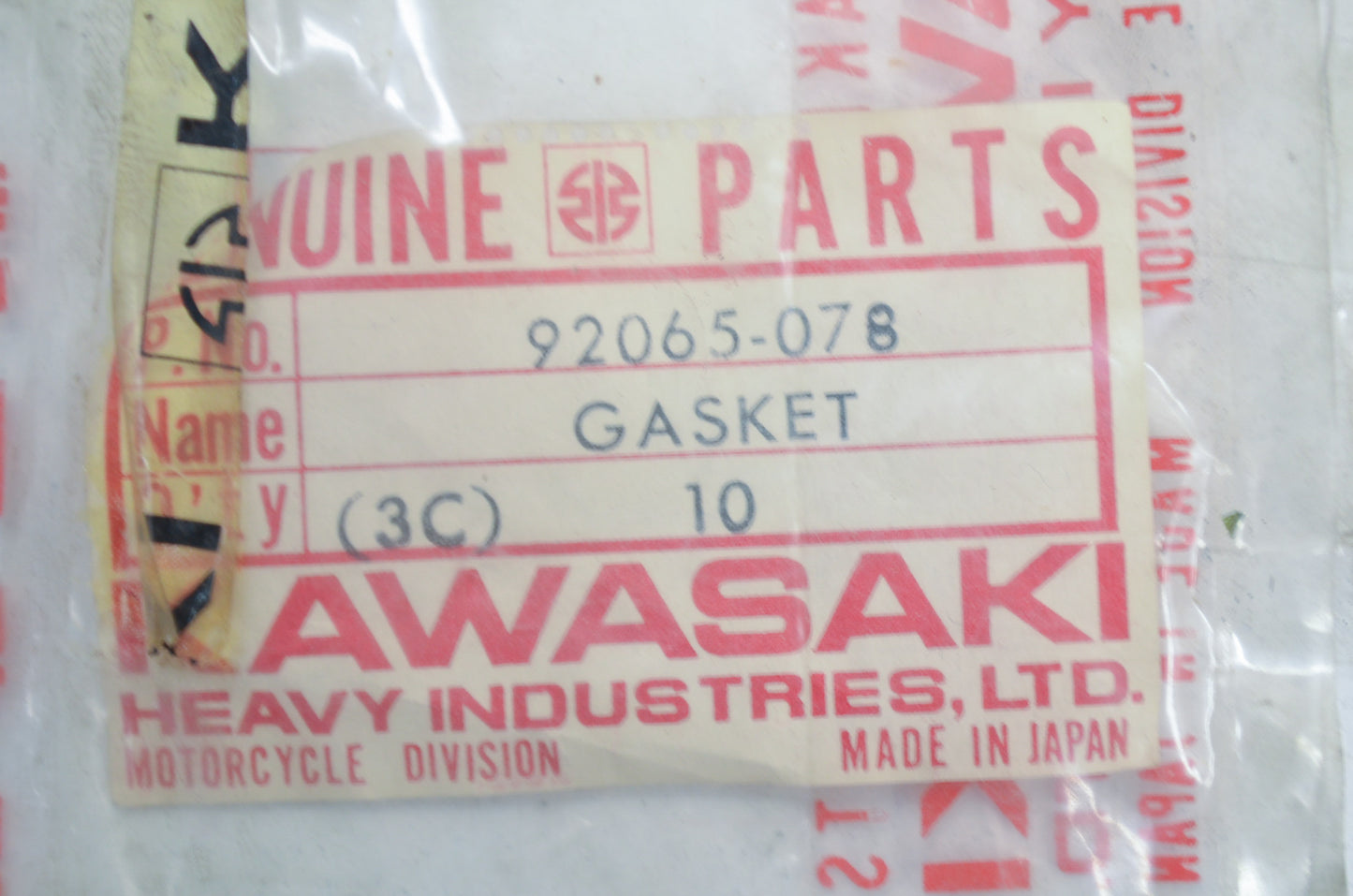 OEM Kawasaki 92065-078 Banjo Bolt Gasket