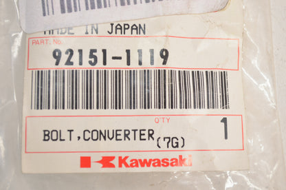 OEM Kawasaki 92151-1119 Drive Converter Bolt NOS