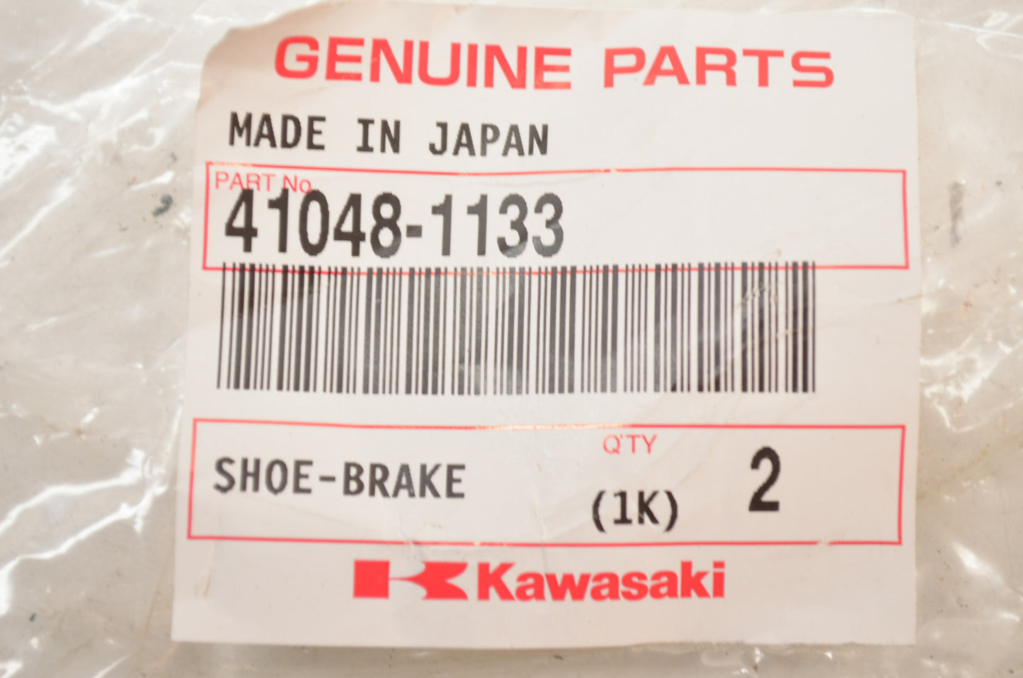 OEM Kawasaki 41048-1133 Brake Shoe Qty 2 NOS