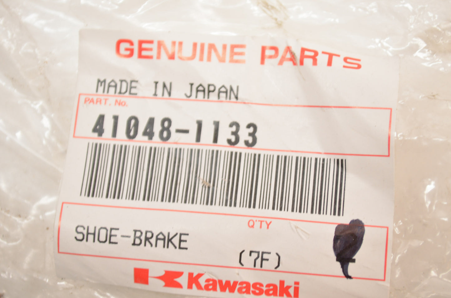OEM Kawasaki 41048-1133 Brake Shoe Qty 1 NOS