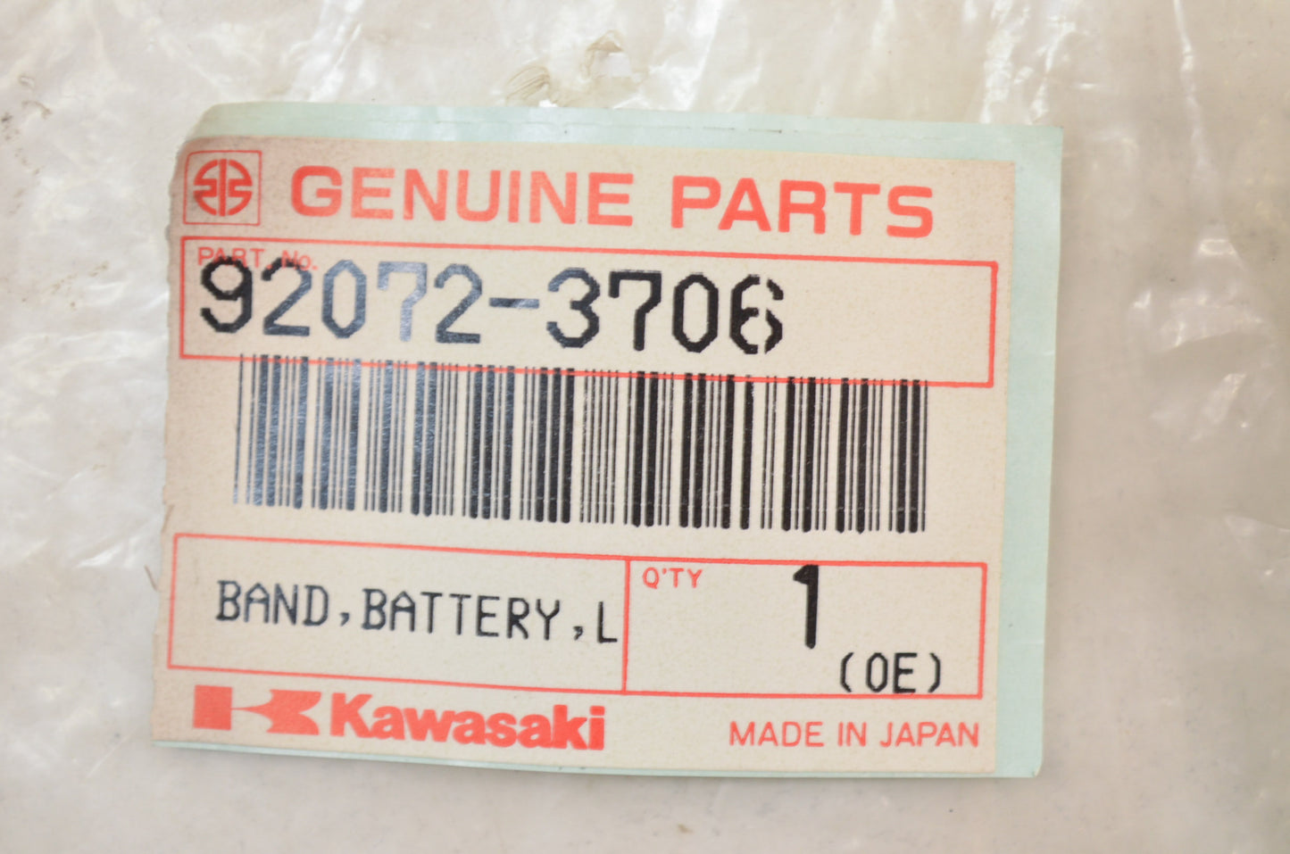OEM Kawasaki 92072-3706 Battery Band L=366 NOS