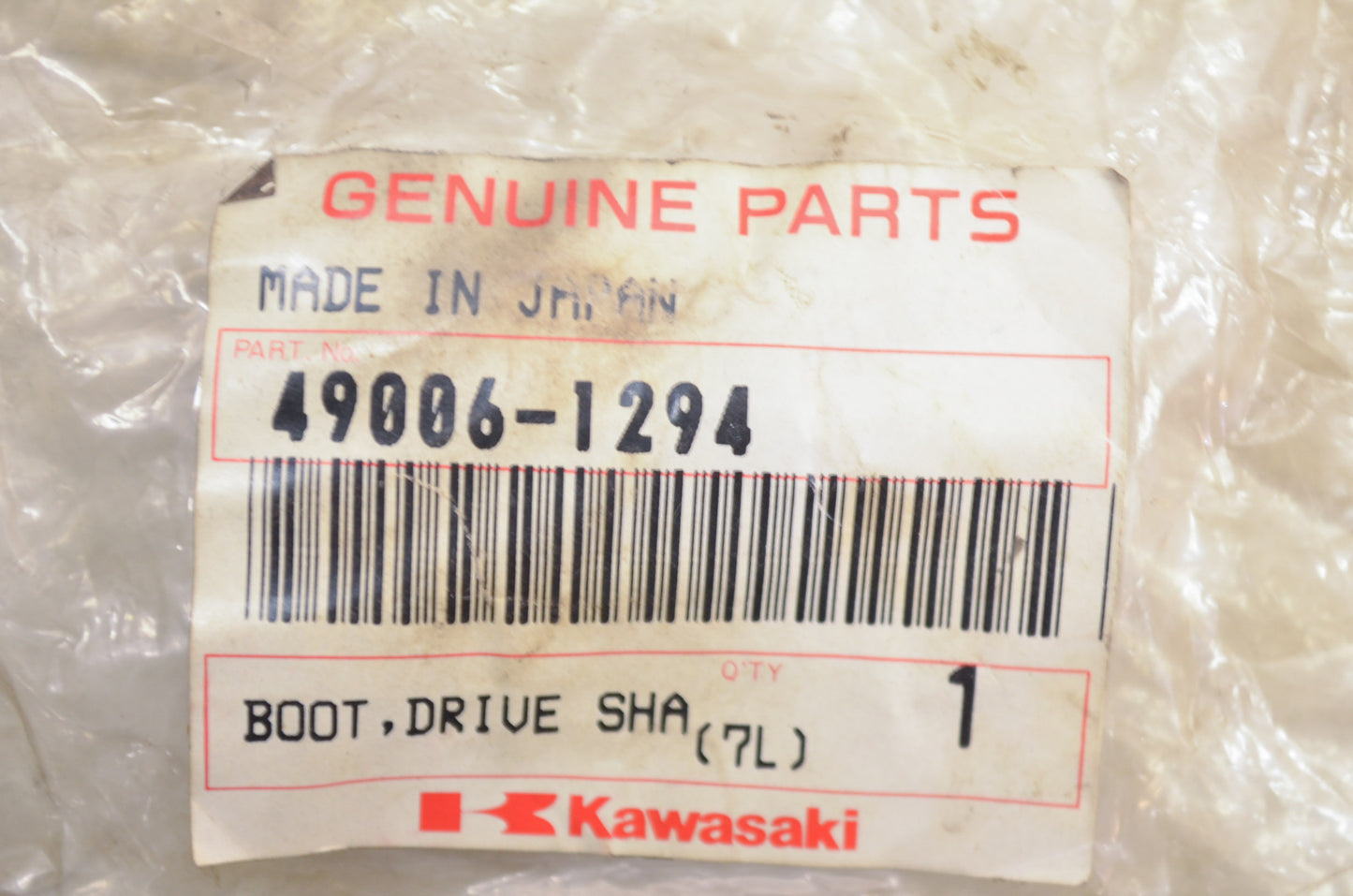 OEM Kawasaki 49006-1294 Drive Shaft Boot NOS