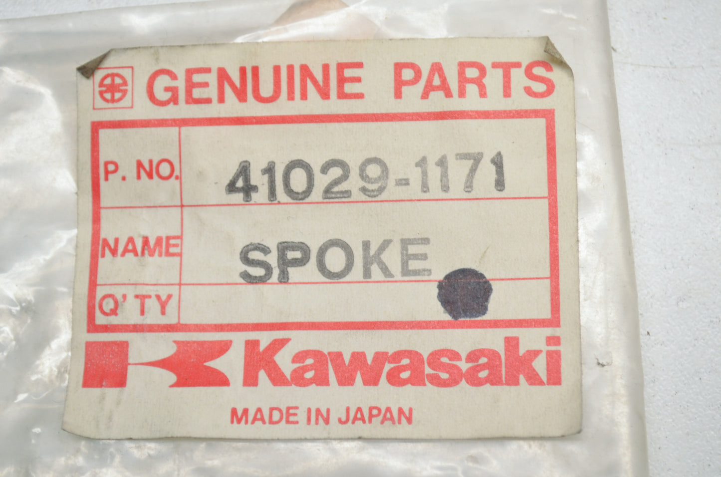 OEM Kawasaki 41029-1171 Left Hand Rear Inner Spoke 158 NOS