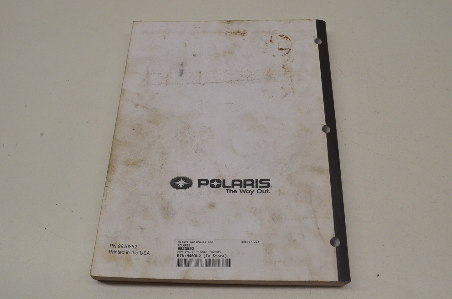 OEM Polaris 9920852 Service Manual 07 Ranger 700/EFI