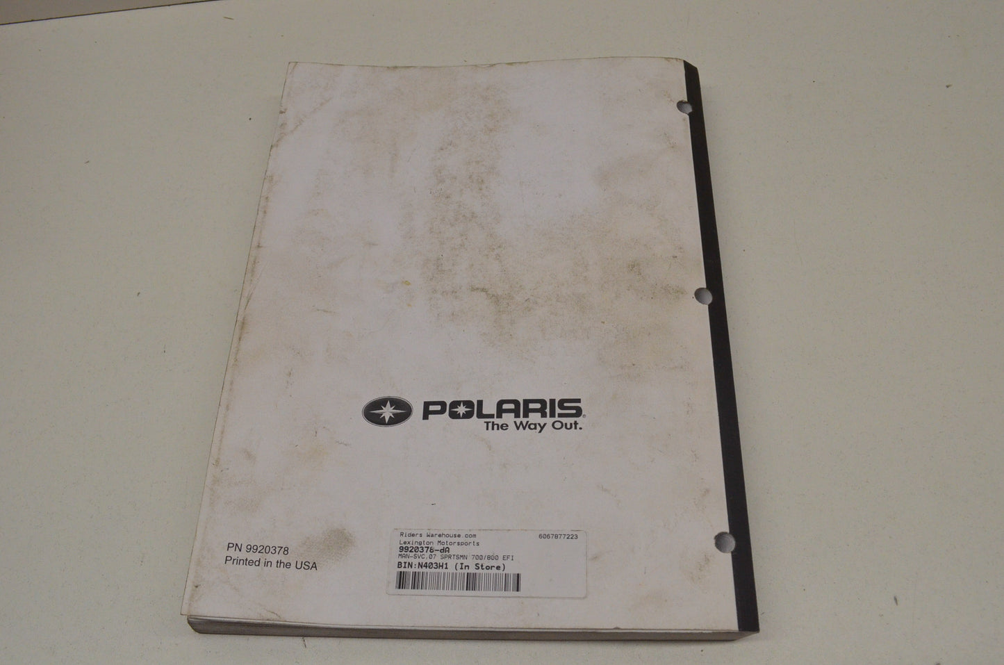 OEM Polaris 9920378 Service Manual 07 Sportsman 700/800 EFI