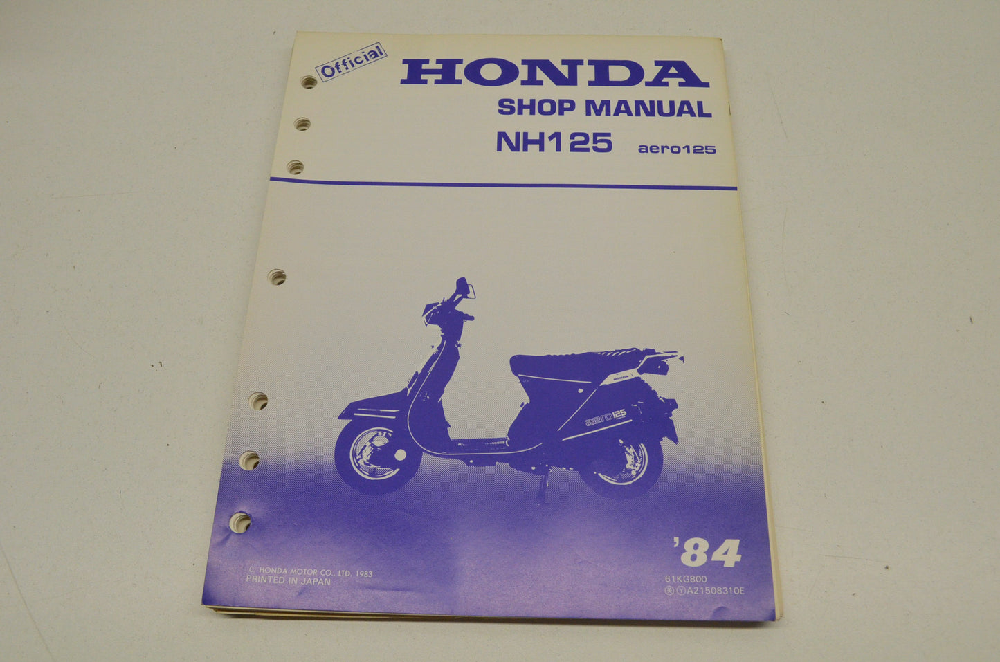 OEM Honda NH125 Aero 125 Shop Manual 84 84 NH125 Aero125