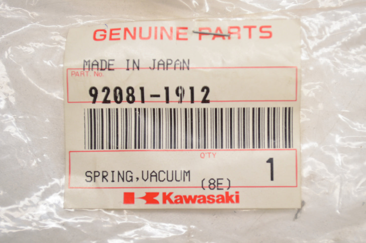 New OEM Kawasaki Vacuum Valve Spring NOS