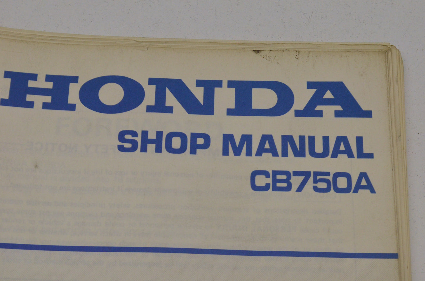 OEM Honda CB750A Shop Manual 76-78 76-78 CB750A