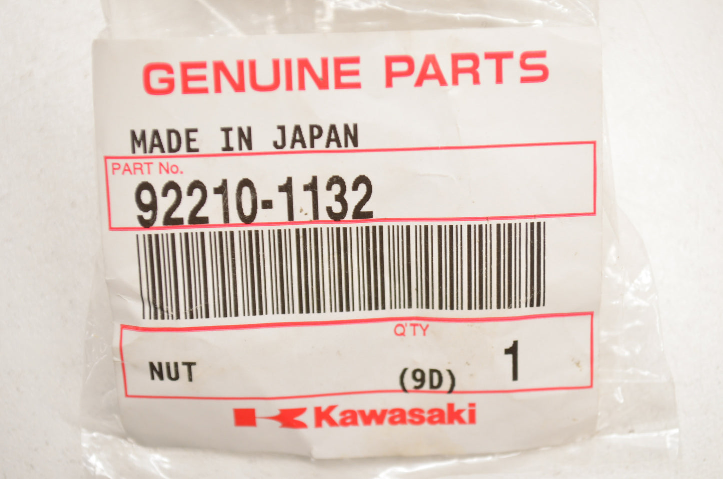 OEM Kawasaki 92210-1132 Nut NOS