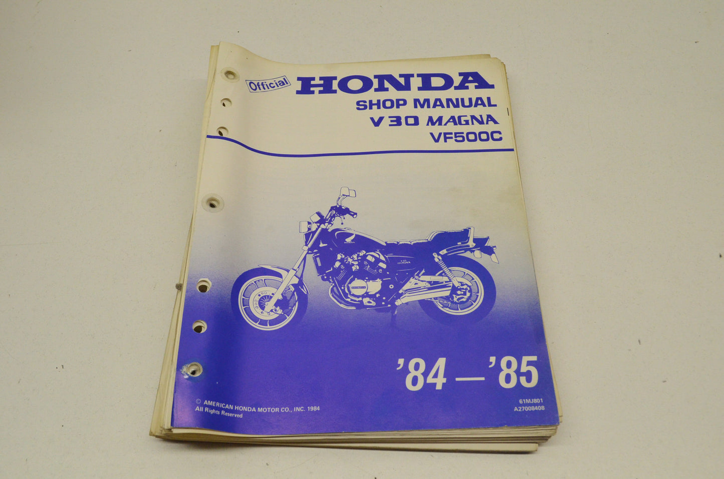 OEM Honda 61MJ801 Service Manual 84-85 VF500C