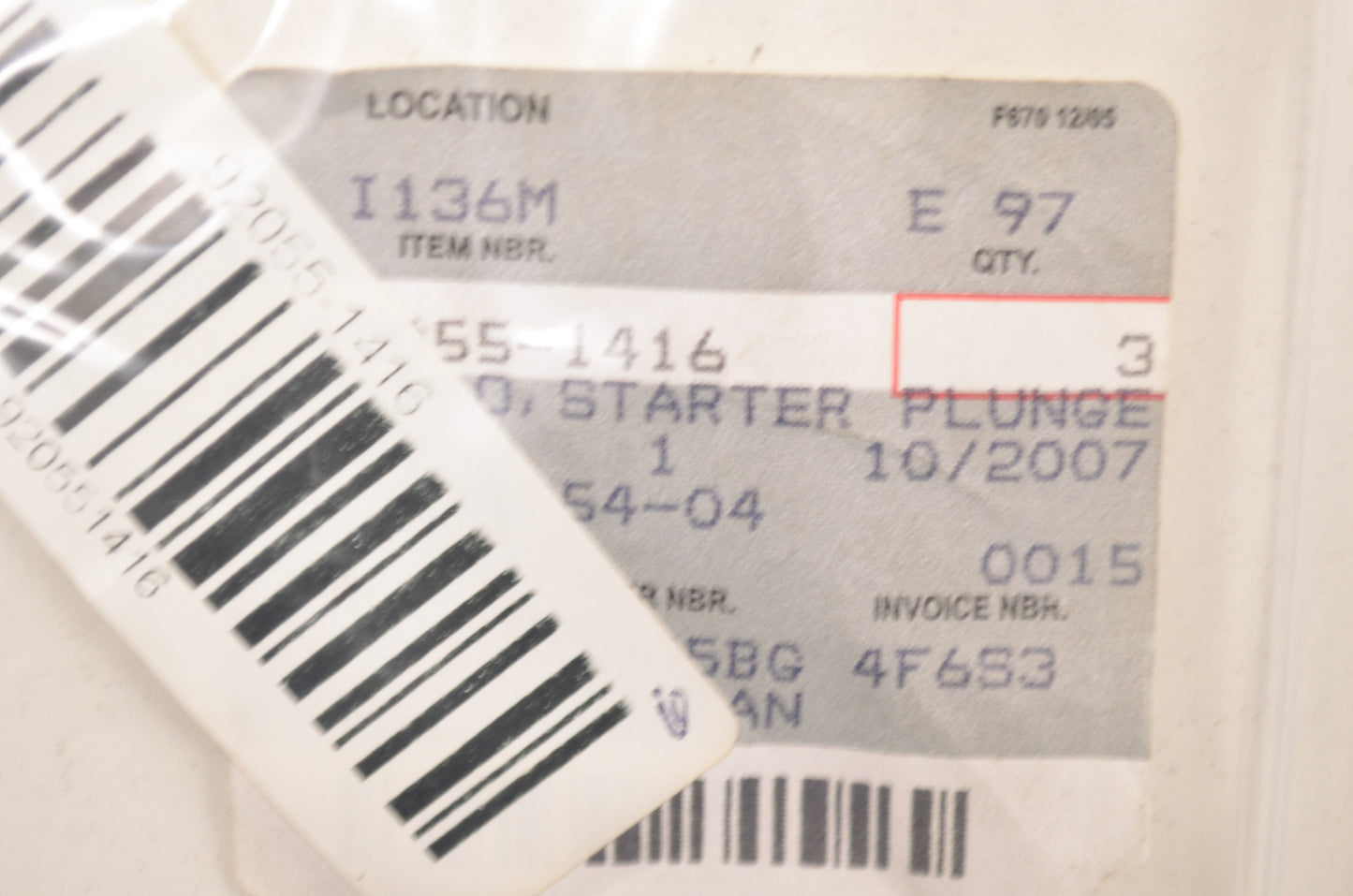 OEM Kawasaki 92055-1416 Starter Plunger O-Ring