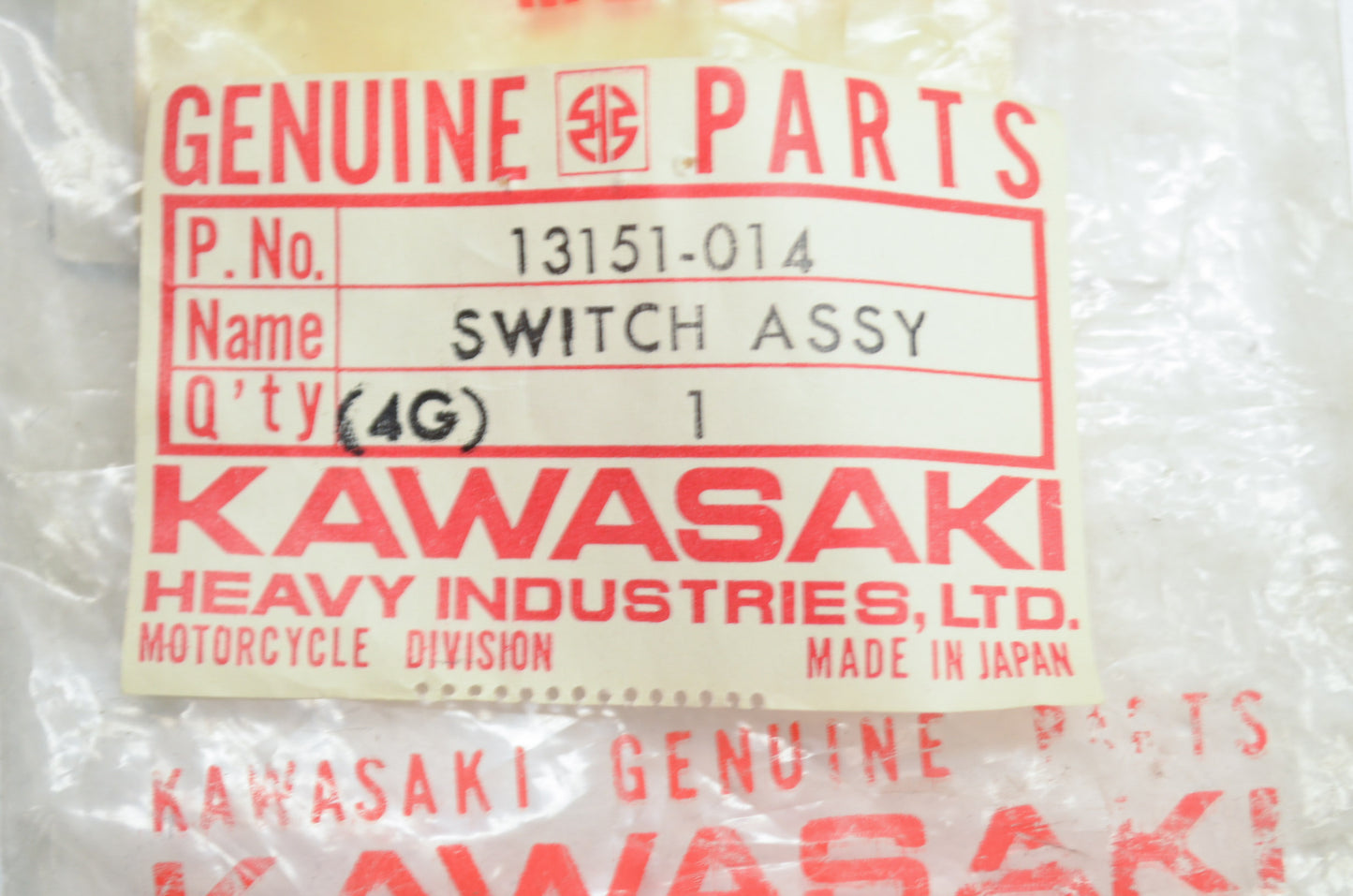 OEM Kawasaki 13151-014 Neutral Switch NOS