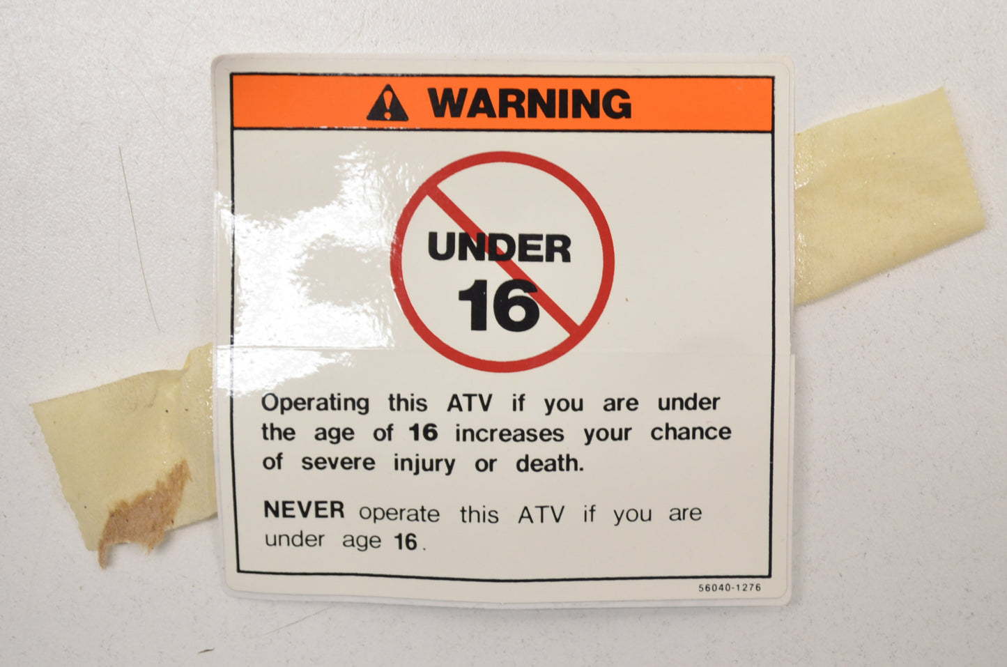 OEM Kawasaki 56040-1276 Warning Label NOS