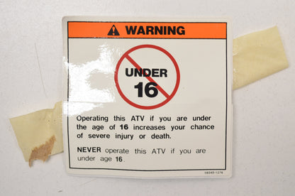 OEM Kawasaki 56040-1276 Warning Label NOS