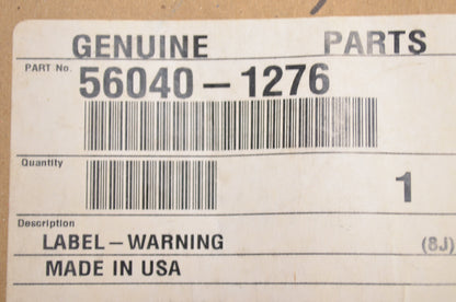 OEM Kawasaki 56040-1276 Warning Label NOS