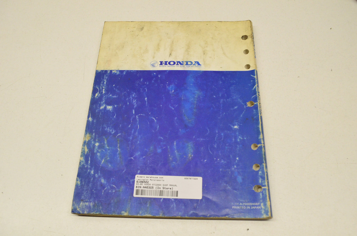 OEM Honda 6196502 Service Manual 83-85 ATC200X