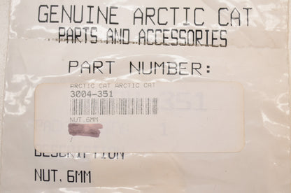 OEM Arctic Cat 3004-351 Nut 6MM NOS