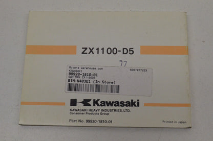 OEM Kawasaki 99920-1810-01 Owner's Manual ZX1100D5