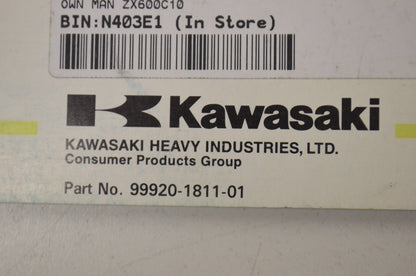 OEM Kawasaki 99920-1811-01 Owner's Manual ZX600C10