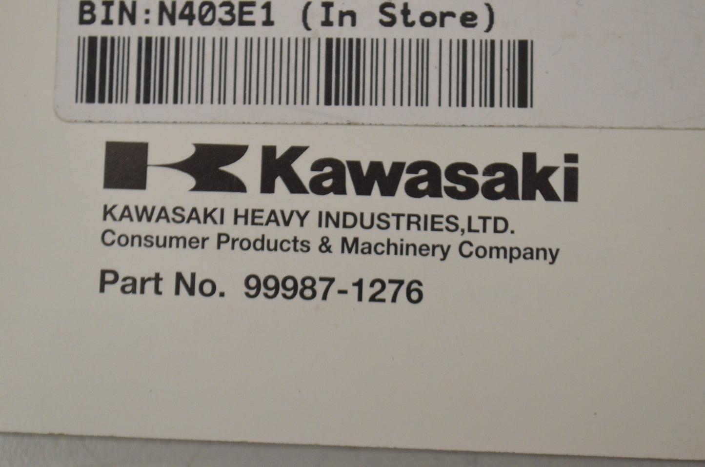 OEM Kawasaki 99987-1276 Owner's Manual ZX600-N1