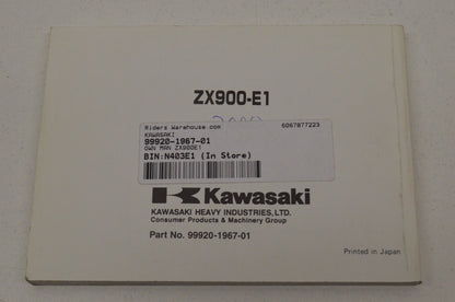 OEM Kawasaki 99920-1967-01 Owner's Manual ZX900E1