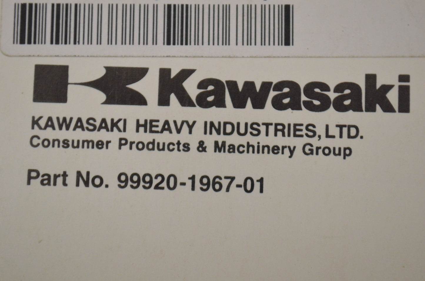 OEM Kawasaki 99920-1967-01 Owner's Manual ZX900E1