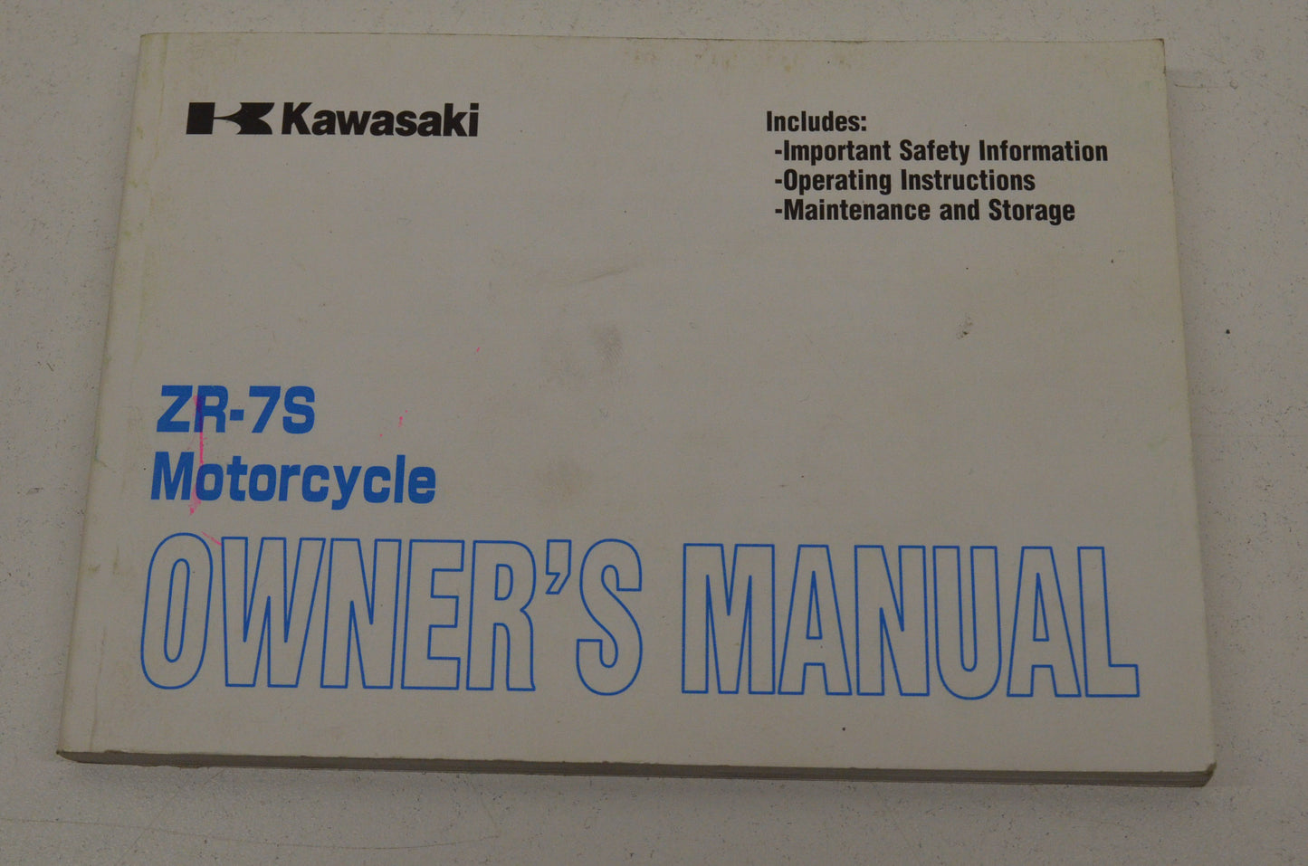 OEM Kawasaki 99987-1104 Owner's Manual ZR750-H3