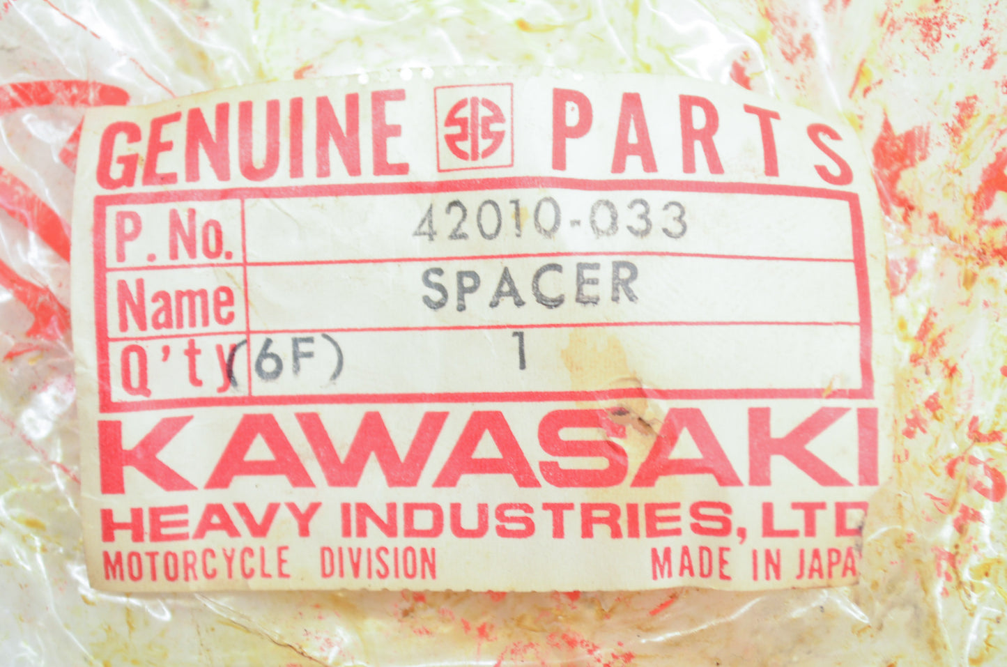 OEM Kawasaki 42010-033 Rear Hub Bearing Spacer NOS