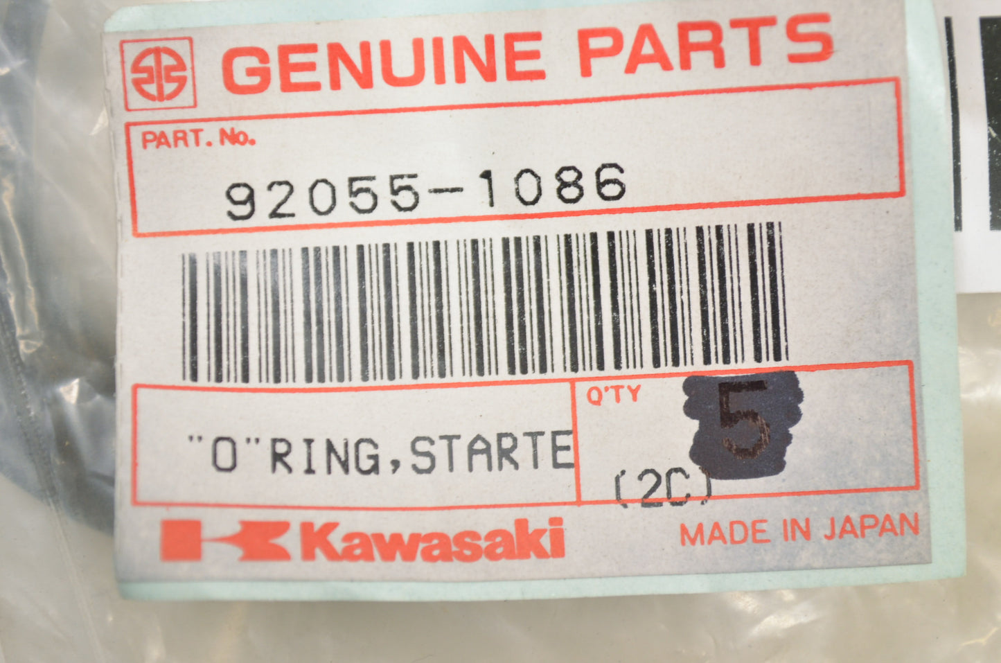 OEM Kawasaki 92055-1086 Starter Motor O-Ring