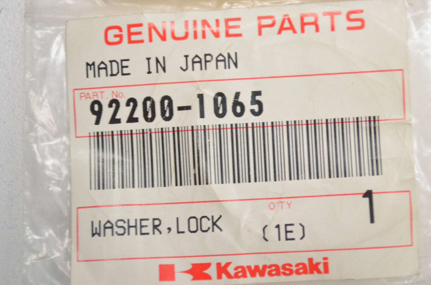 OEM Kawasaki 92200-1065 Washer NOS