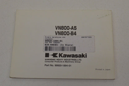 OEM Kawasaki 99920-1894-01 Owner's Manual VN800B4