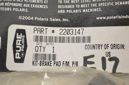 New OEM Polaris Brake Pad Kit NOS