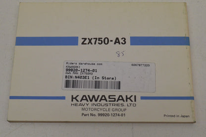 OEM Kawasaki 99920-1274-01 Owner's Manual ZX750A3