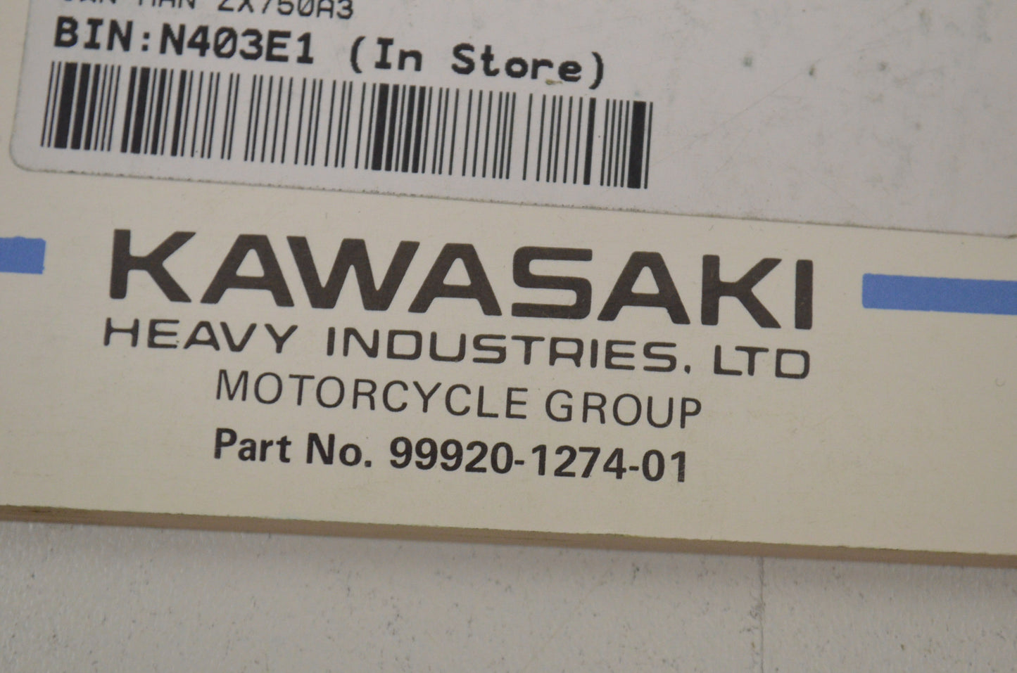 OEM Kawasaki 99920-1274-01 Owner's Manual ZX750A3
