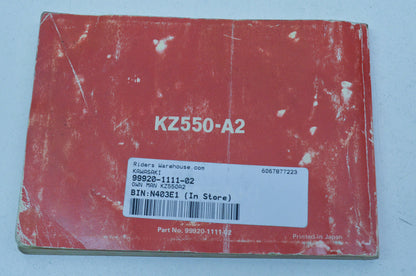 OEM Kawasaki 99920-1111-02 Owner's Manual KZ550A2