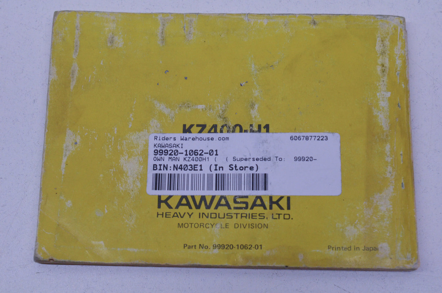 OEM Kawasaki 99920-1062-01 Owner's Manual KZ400H