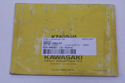 OEM Kawasaki 99920-1062-01 Owner's Manual KZ400H