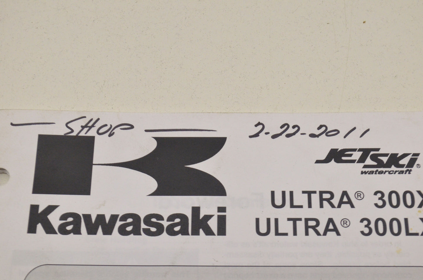 OEM Kawasaki 99931-1523-01 Assembly & Preparation Manual JT1500H/J