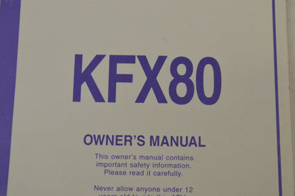 OEM Kawasaki KFX80 Owner's Manual KFX80