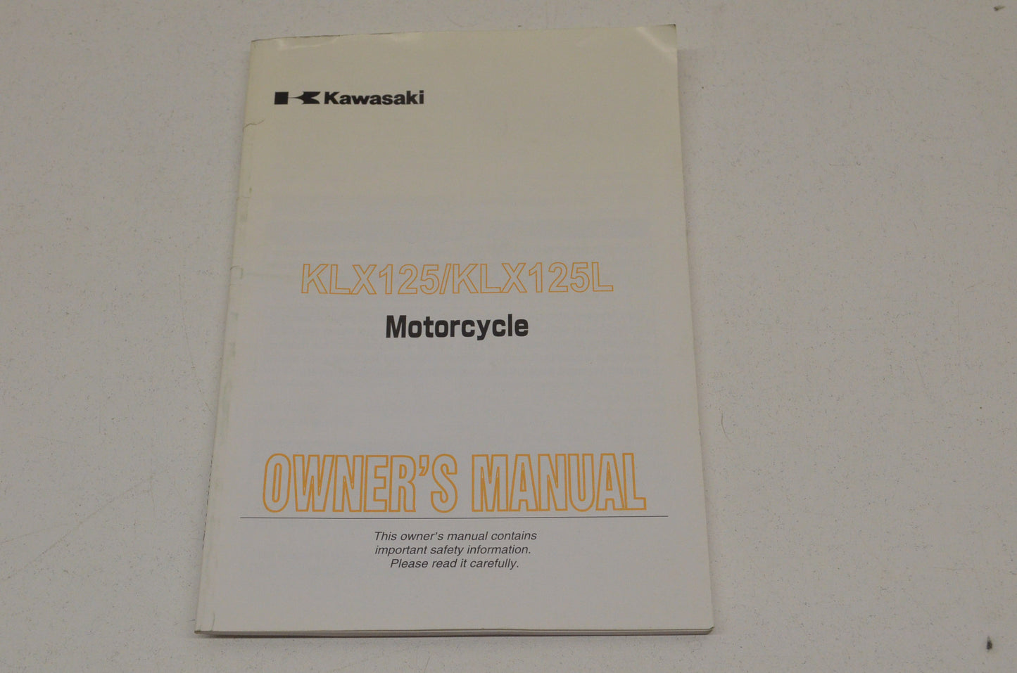 OEM Kawasaki 99987-1302 Owner's Manual KLX125-A3
