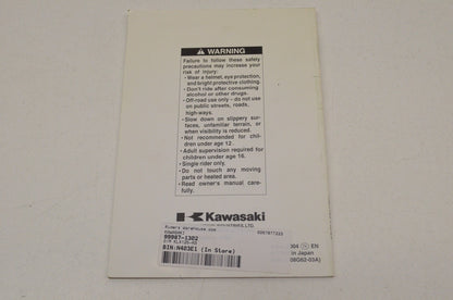 OEM Kawasaki 99987-1302 Owner's Manual KLX125-A3