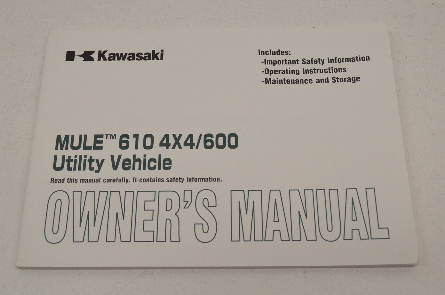 OEM Kawasaki 99987-1325 Owner's Manual KAF400A/B/C NOS